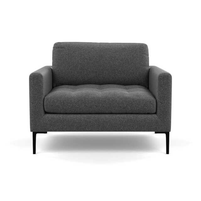 Heal's Eton Loveseat Melton Wool Granite Black Feet