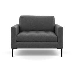 Heal's Eton Loveseat Melton Wool Granite Black Feet