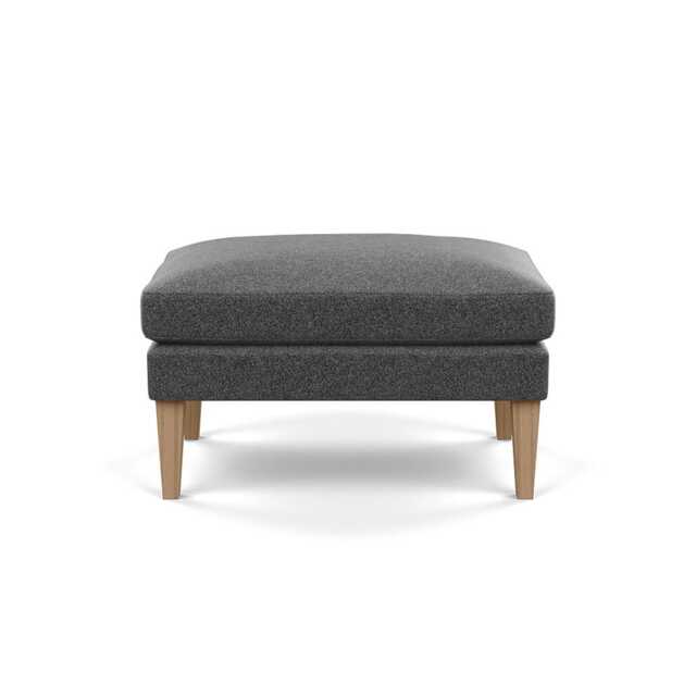 Heal's Wallis Ottoman Melton Wool Granite Tinted Ash