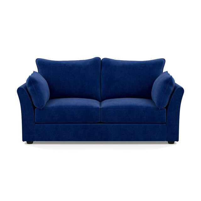 Heal's Tailor 3 Seater Sofa Smart Luxe Velvet Azure Black Feet