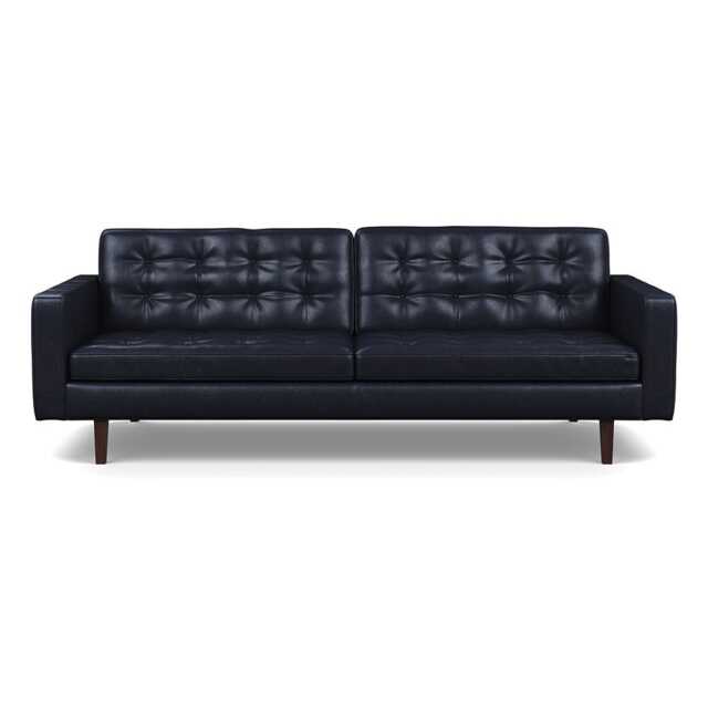 Heal's Hepburn 4 Seater Sofa In Stonewash Leather Black