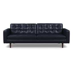Heal's Hepburn 4 Seater Sofa In Stonewash Leather Black