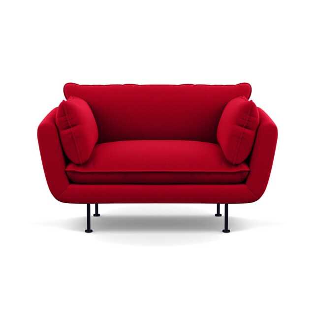 Heal's Allora Loveseat Melton Wool Red Oxide Black Feet