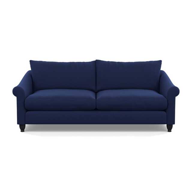 Heal's Devon 4 Seater Melton Wool New Navy Black Stain Beech Feet