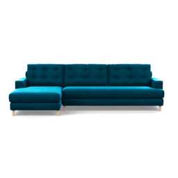 Heal's Mistral Left Hand Corner Sofa Velvet Teal Natural Feet