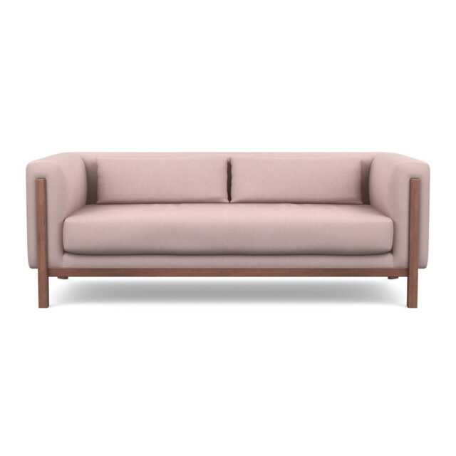 Heal's Massimo 3 Seater Sofa Siena Cotton Dusky Pink Walnut Feet