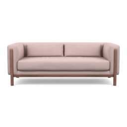Heal's Massimo 3 Seater Sofa Siena Cotton Dusky Pink Walnut Feet