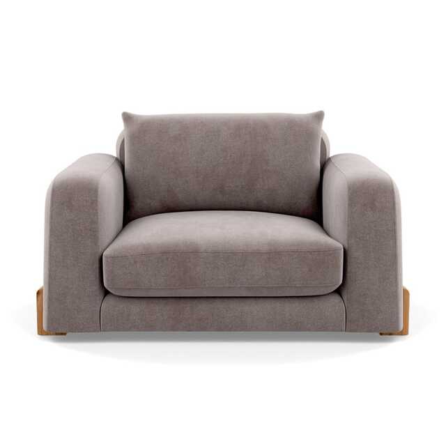 Heal's Nuvola Loveseat Smart Luxe Velvet Mushroom Natural Oak Feet