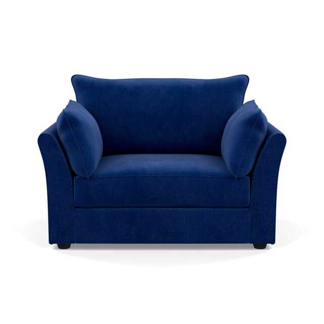 Heal's Tailor Loveseat Smart Luxe Velvet Azure Black Beech Feet