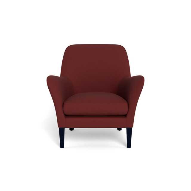 Heal's Wallis Armchair Capelo Linen-Cotton Etruscan Red Black Painted Oak Feet