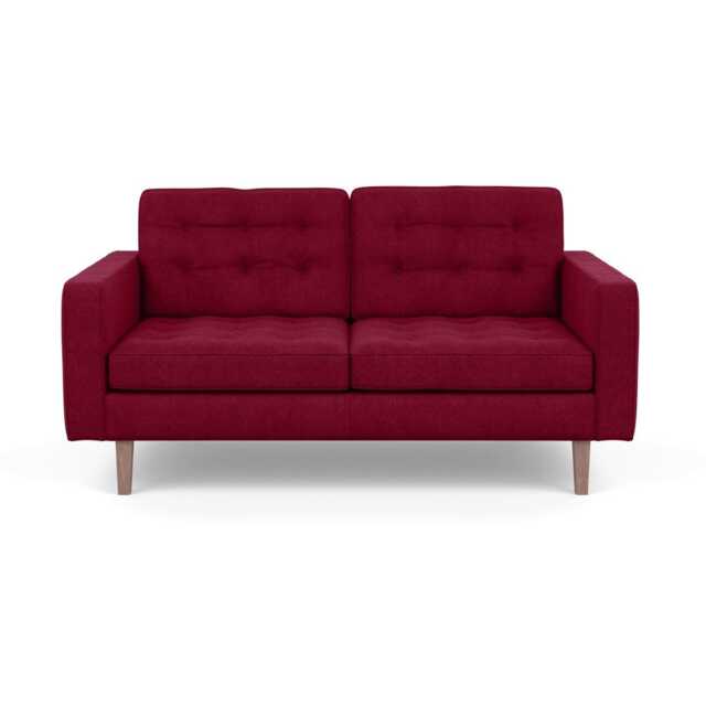 Heal's Hepburn 2 Seater Sofa St Moritz Wool Red Walnut Feet