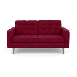 Heal's Hepburn 2 Seater Sofa St Moritz Wool Red Walnut Feet