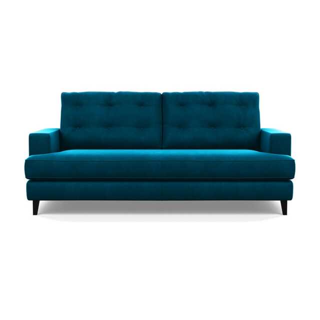 Heal's Mistral 3 Seater Sofa Velvet Teal Black Feet