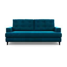 Heal's Mistral 3 Seater Sofa Velvet Teal Black Feet