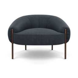 Heal's Isola Armchair St Moritz Wool Grey Bronze Feet