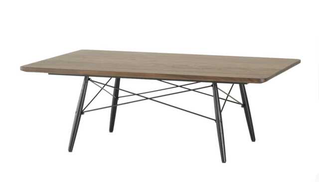 Vitra Eames Rectangular Coffee Table Black Ash Base Walnut