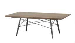 Vitra Eames Rectangular Coffee Table Black Ash Base Walnut