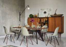 Vitra Eames Fibreglass Chair DSW Eames Red Orange 30 Black Maple 05 Glides - thumbnail 2
