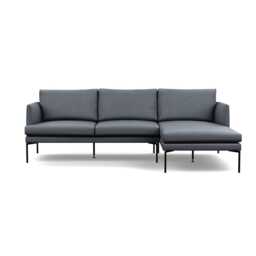 Heal's Matera Right Hand Facing Chaise Sofa Siena Cotton Shale Grey Black Feet
