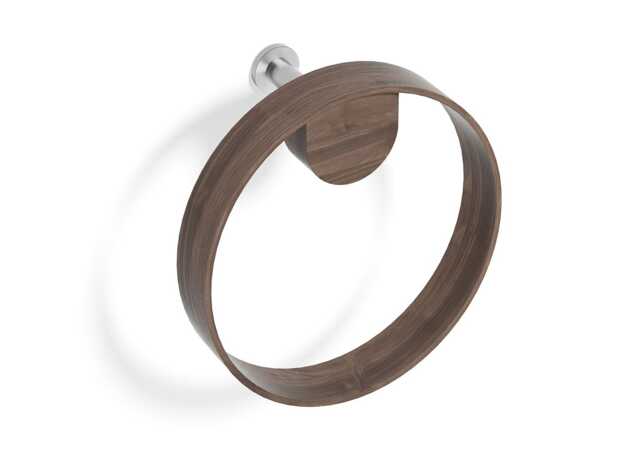 Wireworks Yoku Ring Towel Holder Walnut