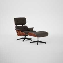 Vitra Eames Lounge Chair & Ottoman Santos Palisander Contemporary L50 77 Brown Polished Black Base 04