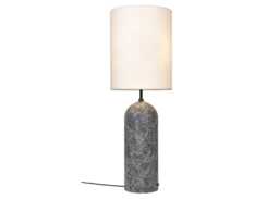 Gubi Fol19 Gravity Floor Lamp XL High Grey Marble Base Canvas Shade