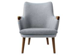 Carl Hansen & Son CH71 Lounge Chair Walnut Oil Shell Hallingdal 130 Cushion Hallingdal 130