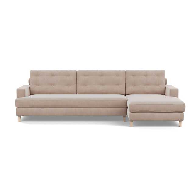 Heal's Mistral Right Hand Facing Corner Sofa Smart Velvet Pebble Natural Feet