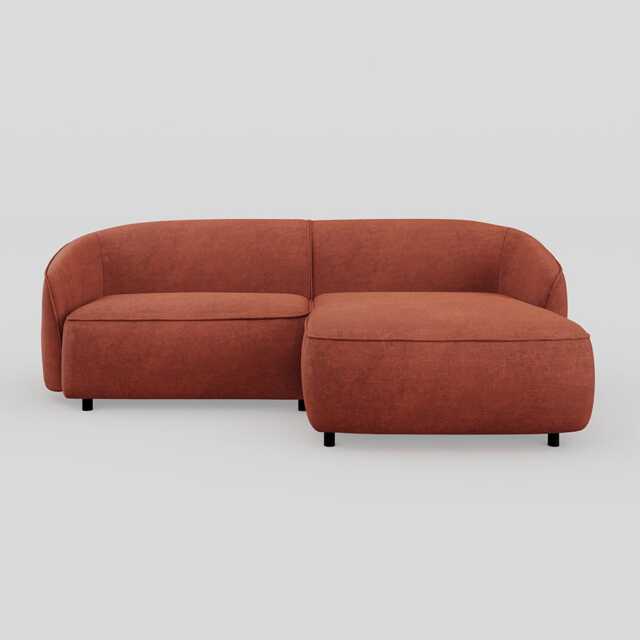 Heal's Aurelie Chaise Sofa RHF Smart Luxe Velvet Tawny