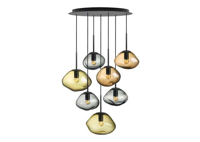 Hadeland Glassverk Crystal Stone Olivin Chandelier Light