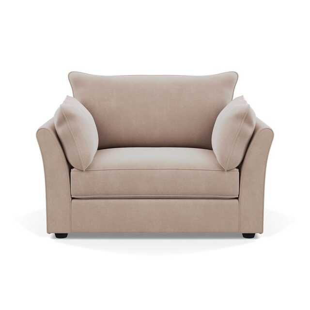 Heal's Tailor Loveseat Smart Velvet Pebble Black Beech Feet