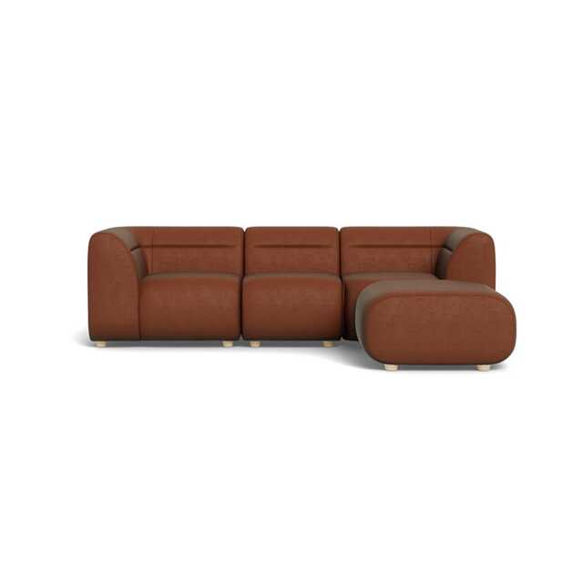 Heal's Lilli Right Hand Facing Compact Corner Sofa Smart Luxe Velvet Tawny Natural Feet