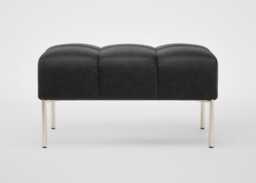 Heal's Quadro Ottoman Nobilis Velvet Neptune Black Feet - thumbnail 2