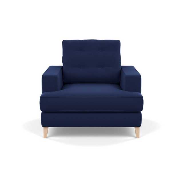 Heal's Mistral Armchair Melton Wool New Navy Natural Feet