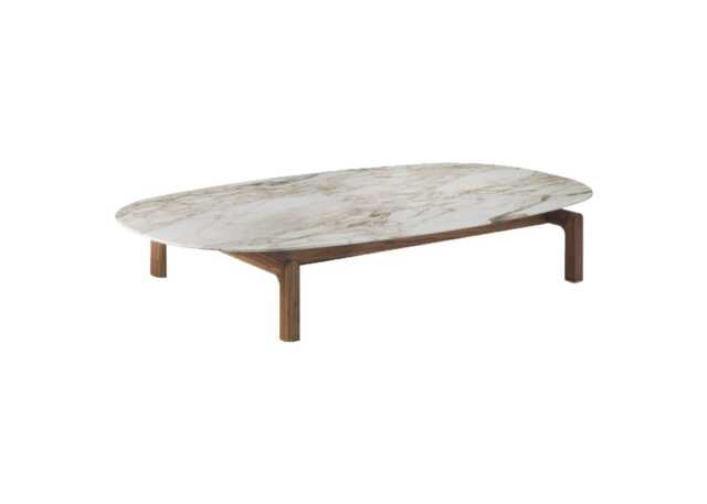 Porada Quay Ovale Coffee Table Canaletta Walnut Calacatta