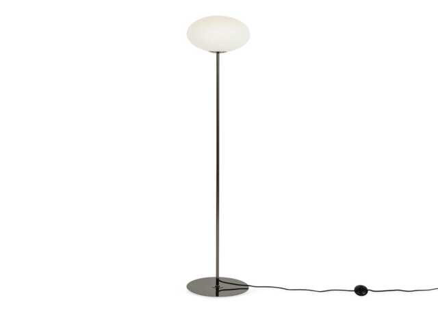 Heal's Ellipse Floor Lamp White Glass Black Chrome - image 1