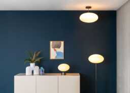 Heal's Ellipse Floor Lamp White Glass Black Chrome - thumbnail 2