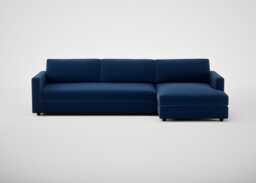 Heal's Nimbus 4 Seater Right Hand Corner Chaise Velvet Midnight Black Feet