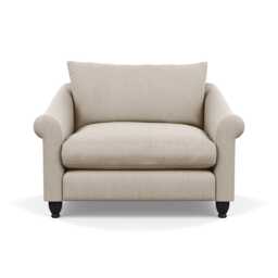 Heal's Devon Loveseat Broad Weave Putty Black Stain Beech Feet