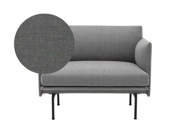 Muuto Outline Armchair Kvadrat Remix Fabric Dark Grey 163