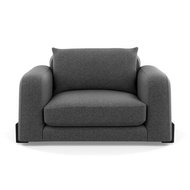 Heal's Nuvola Loveseat Melton Wool Granite Black Beech Feet