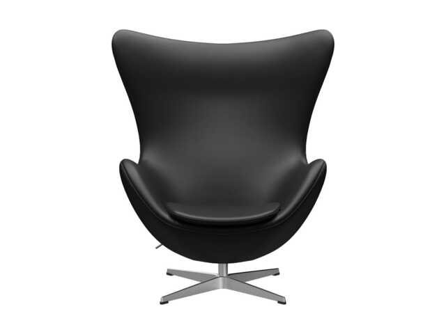 Fritz Hansen Egg Chair Aura Black Leather Cat 4 - image 1