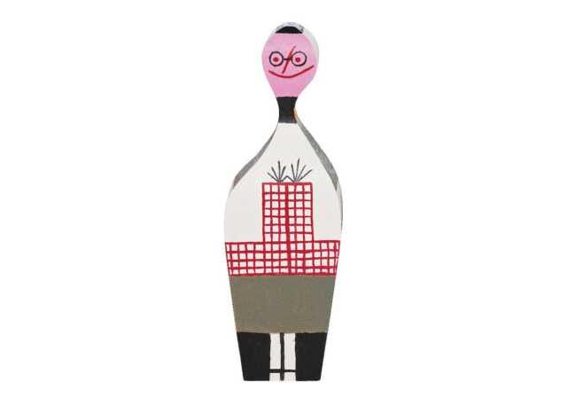 Vitra Girard Wooden Doll No. 8 Checked Sleeves & Glasses