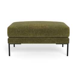 Heal's Torrington Ottoman Boucle Velvet Wilder Black Feet - thumbnail 1