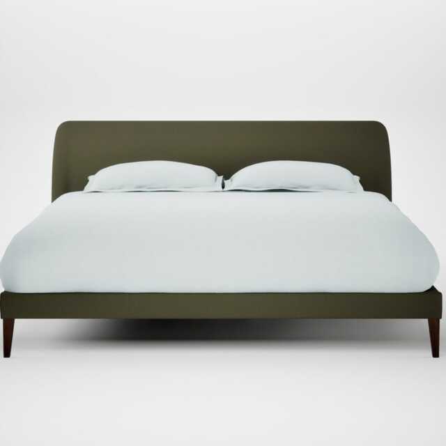 Heal's Wallis Bed Super King Smart Cotton Linen Myrtle Walnut Stained Feet