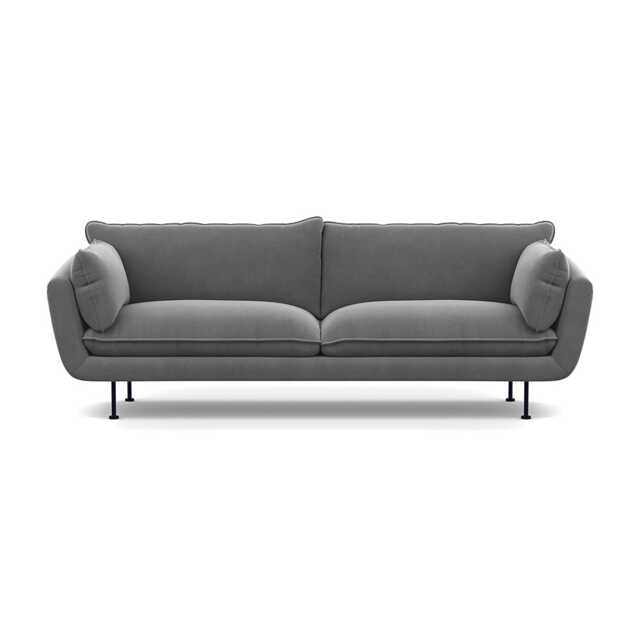 Heal's Allora 4 Seater Sofa Smart Velvet Mercury Black Feet