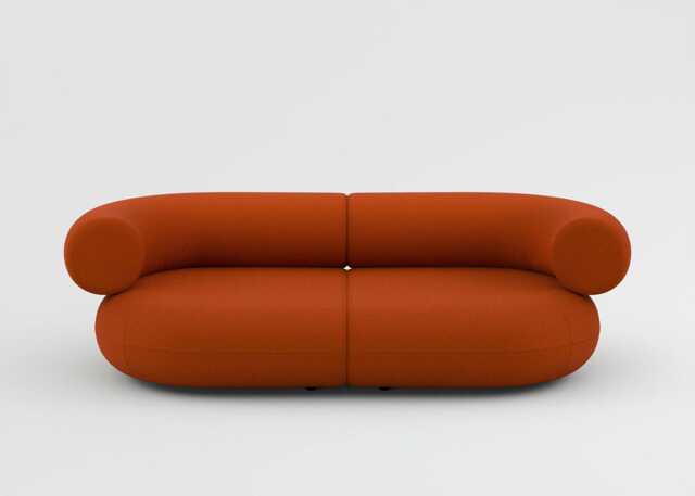 Tom Dixon Fat 2 seater Sofa in Hallingdal fabric orange