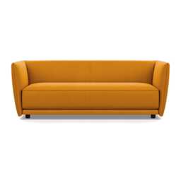 Heal's Valley 3 Seater Sofa Nobilis Velvet Mustard Walnut Stain Feet - thumbnail 1