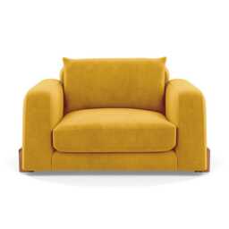 Heal's Nuvola Loveseat Smart Luxe Velvet Canary Natural Oak Feet