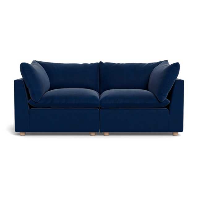Heal's Astrid 3 Seater Sofa Velvet Midnight Natural Beech Feet